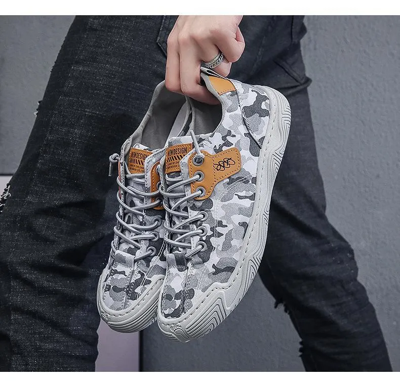 2023 summer breathable ice silk camouflage trend soft soled casual sneakers