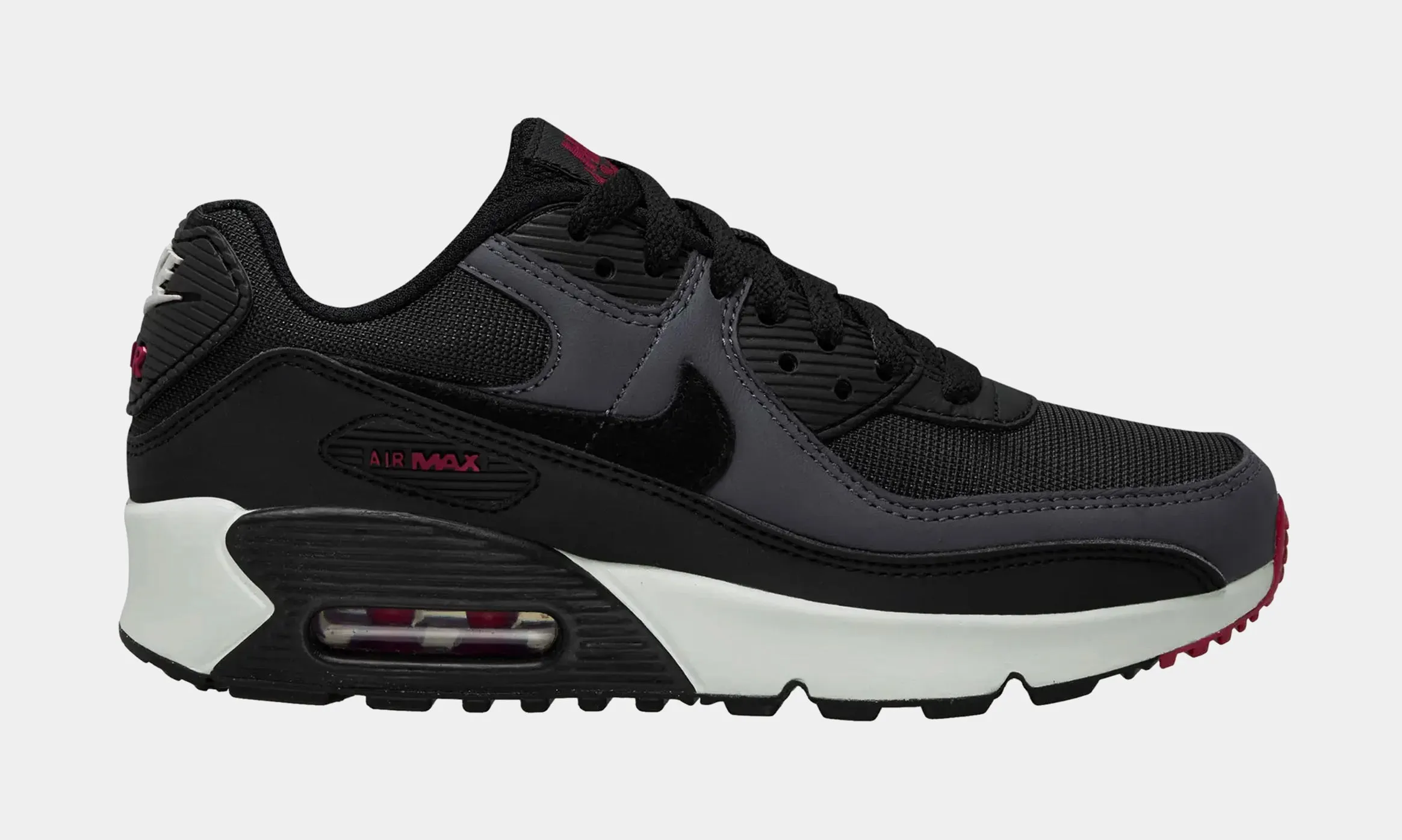 Air Max 90 LTR Grade School Running Shoes (Black/White)