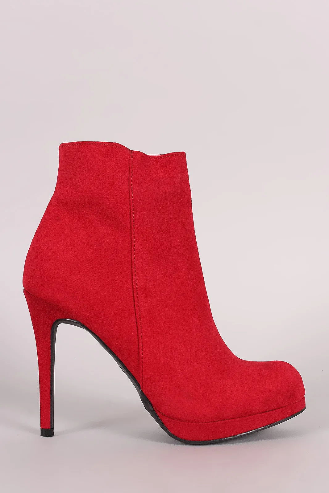 Anne Michelle Suede Stiletto Platform Booties