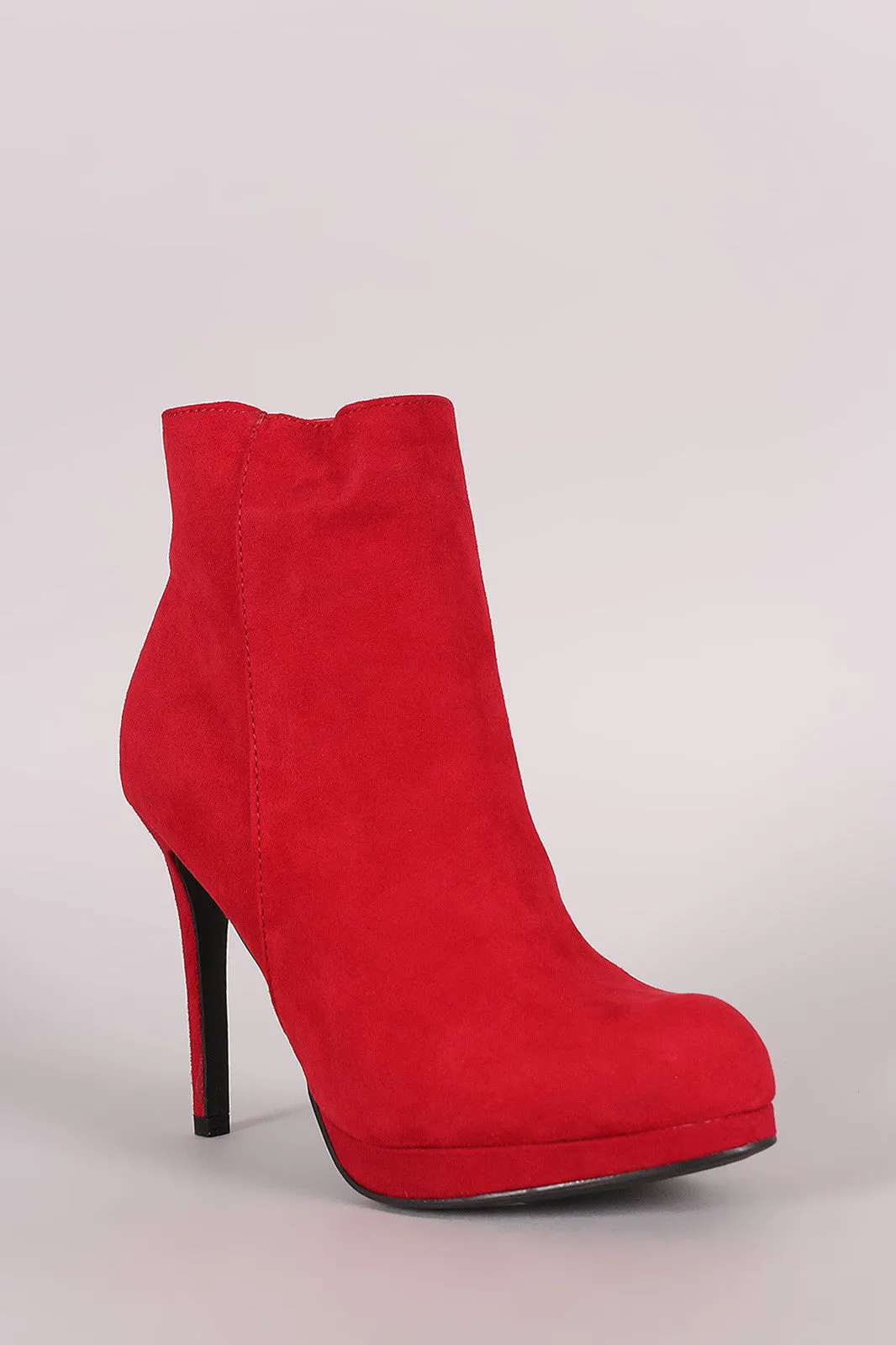 Anne Michelle Suede Stiletto Platform Booties