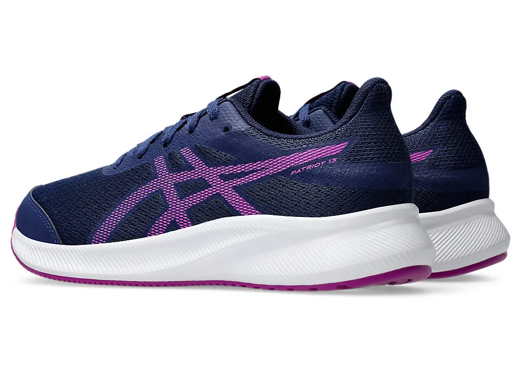 ASICS KID'S PATRIOT 13 GS BLUE/MAGENTA RUNNING SHOES