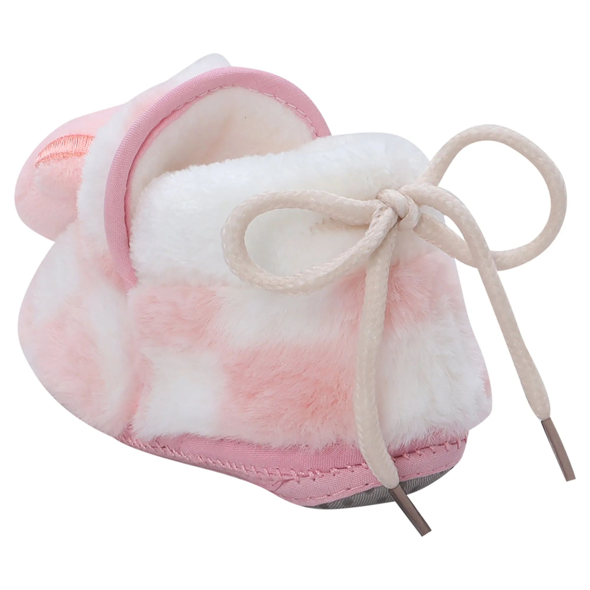 Baby Moo 3D Dear Bear Soft Slip-On Anti-Skid Plush Warm Booties - Pink