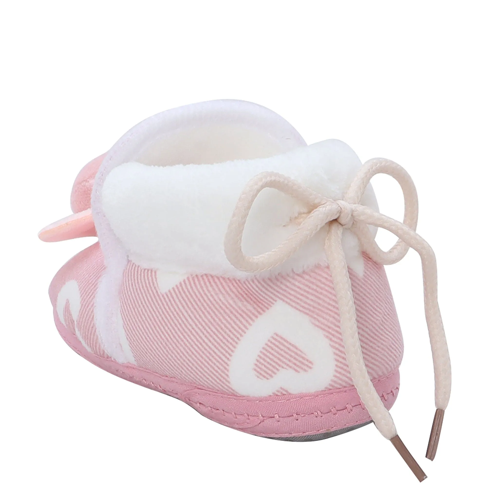 Baby Moo 3D Elephant Soft Slip-On Anti-Skid Plush Warm Booties - Pink