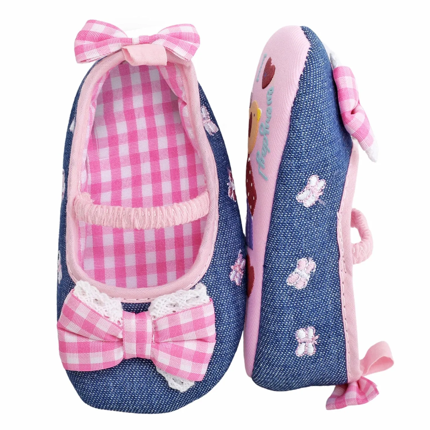 Baby Moo Butterfly Bow Pink And Blue Booties