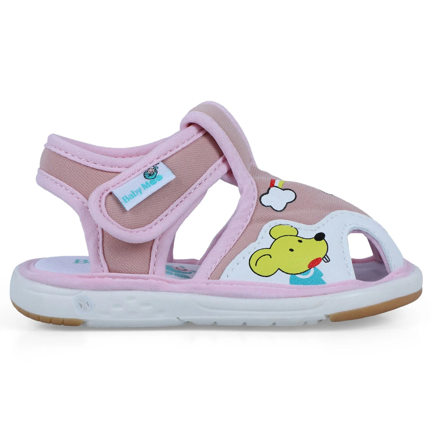 Baby Moo Rainbow Chu-Chu Sound Breathable Anti-Skid Sandals - Pink