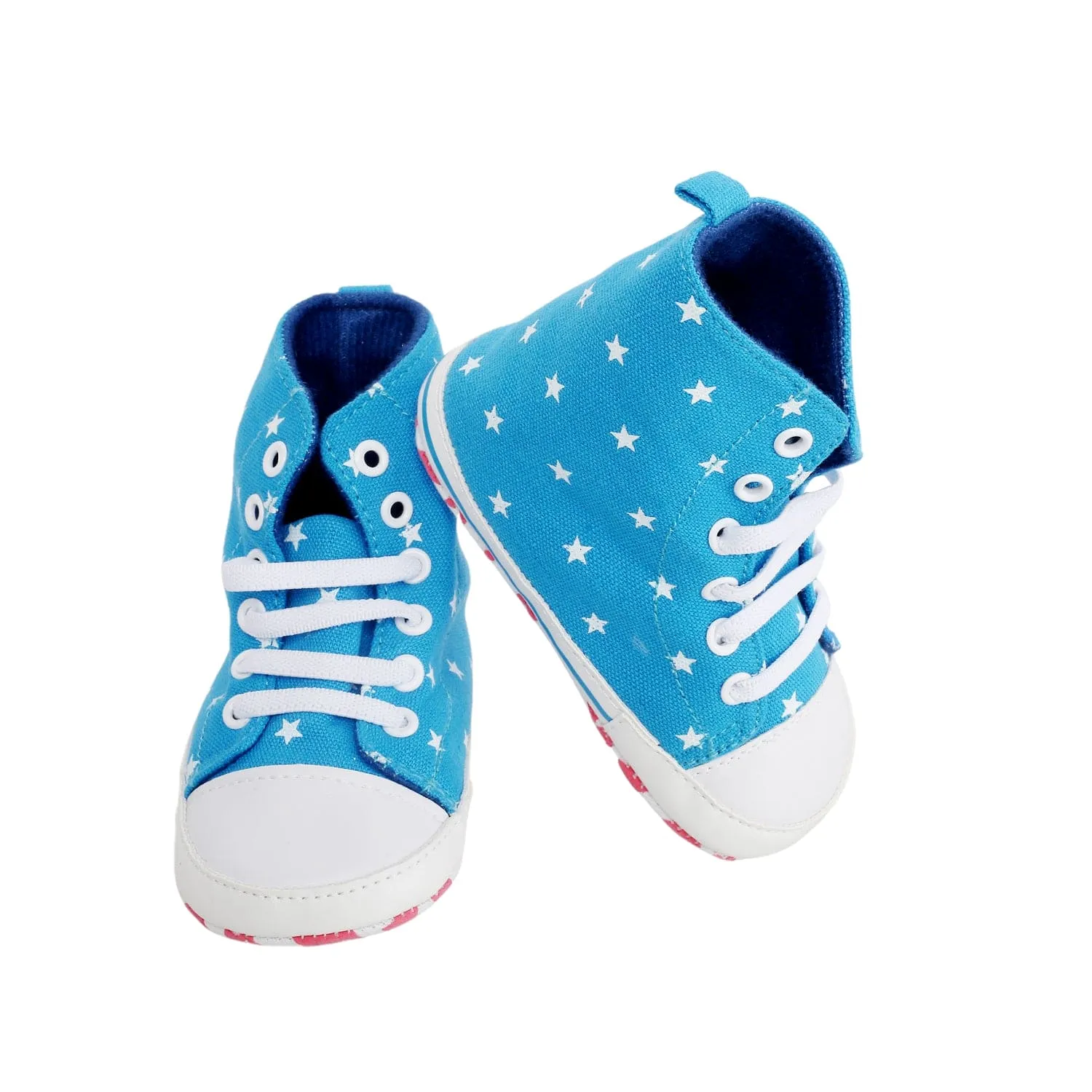 Baby Moo Starry Blue High Top Booties