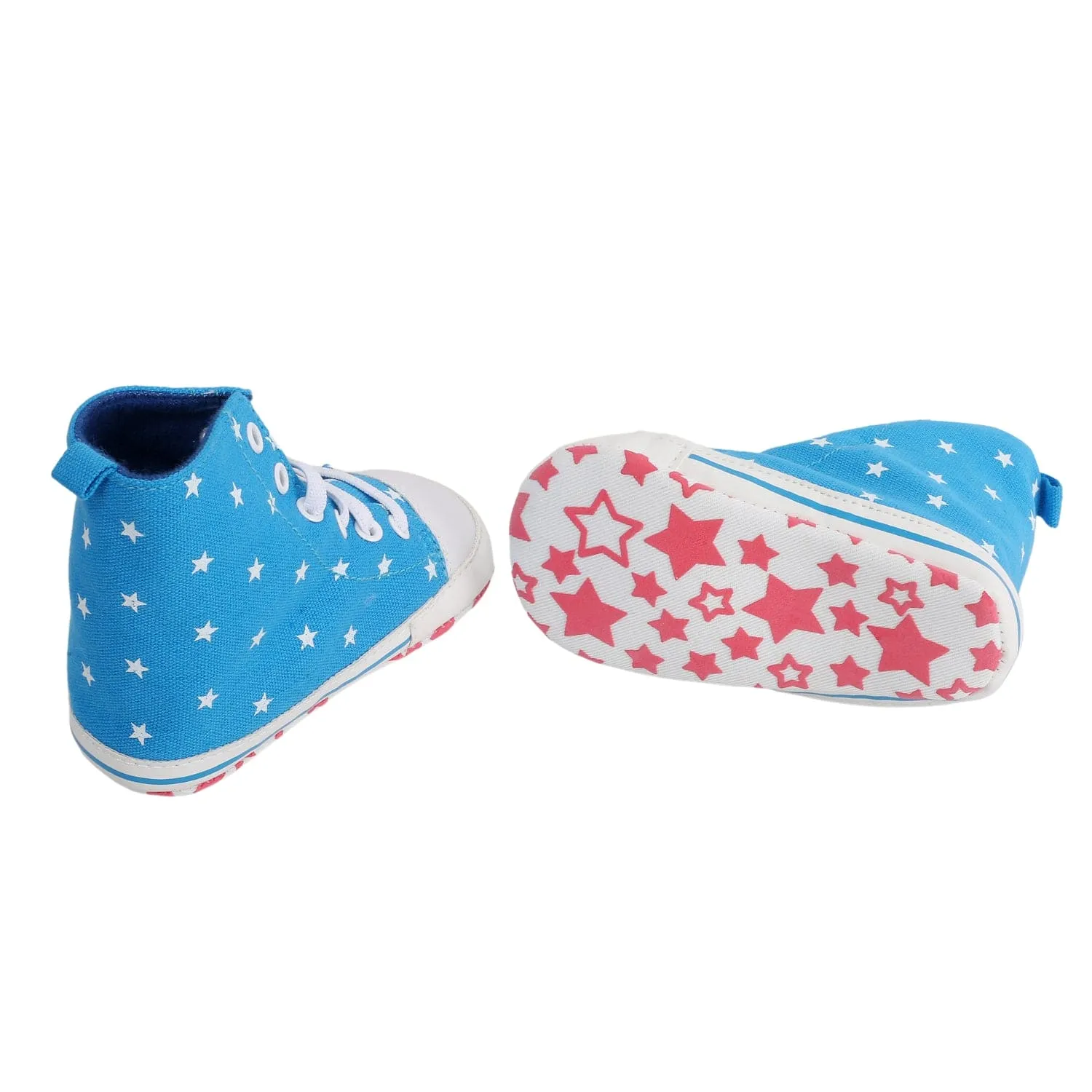 Baby Moo Starry Blue High Top Booties