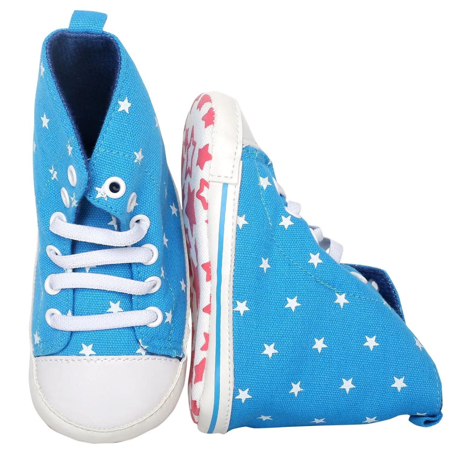 Baby Moo Starry Blue High Top Booties