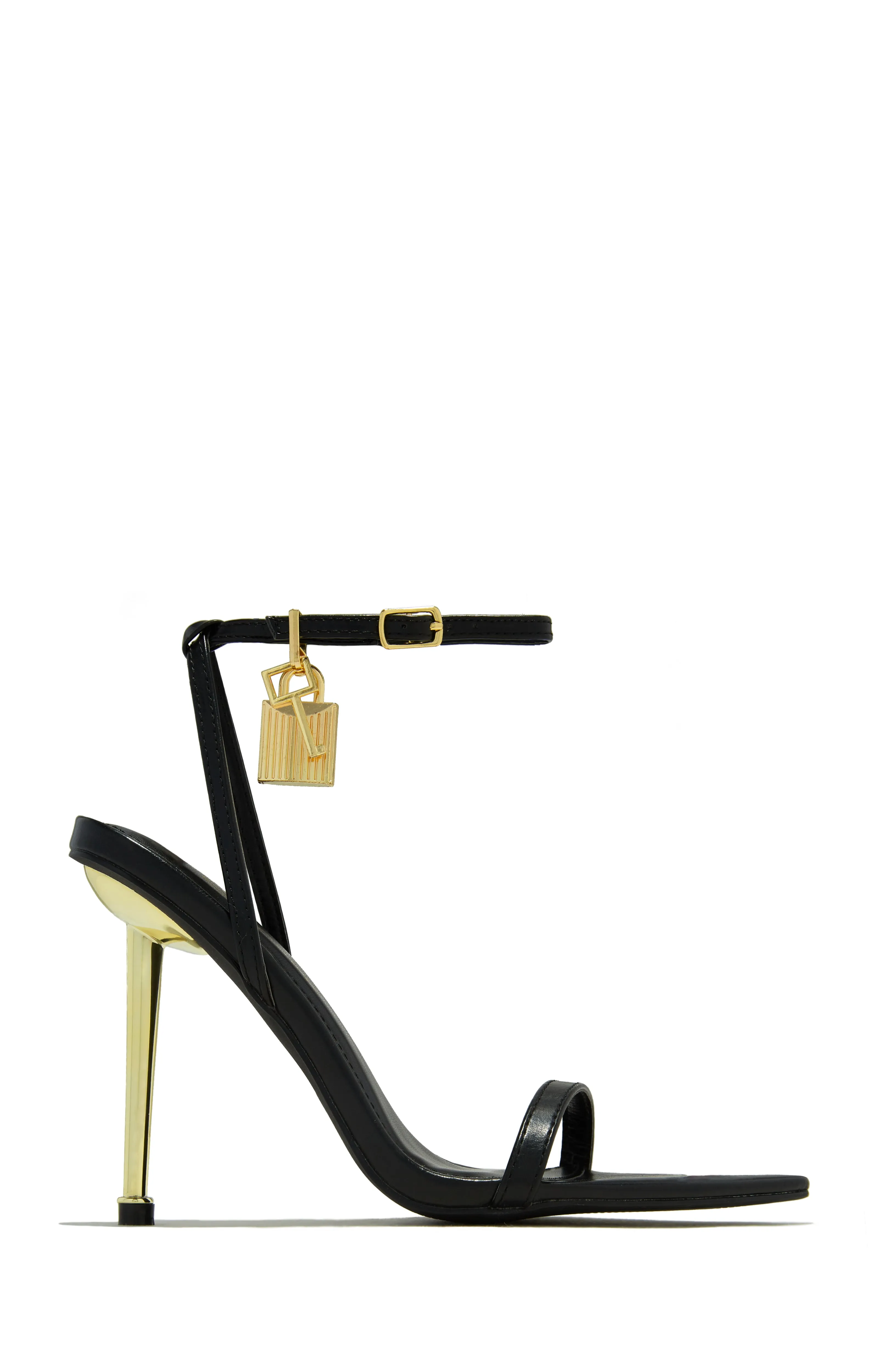 Bella Lock & Key High Heels - Black