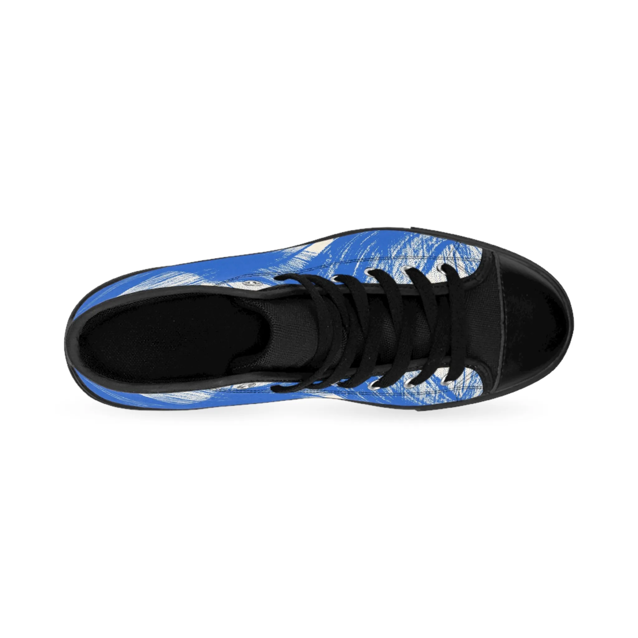 Blue Abstract Art Pattern Women's Classic Sneakers