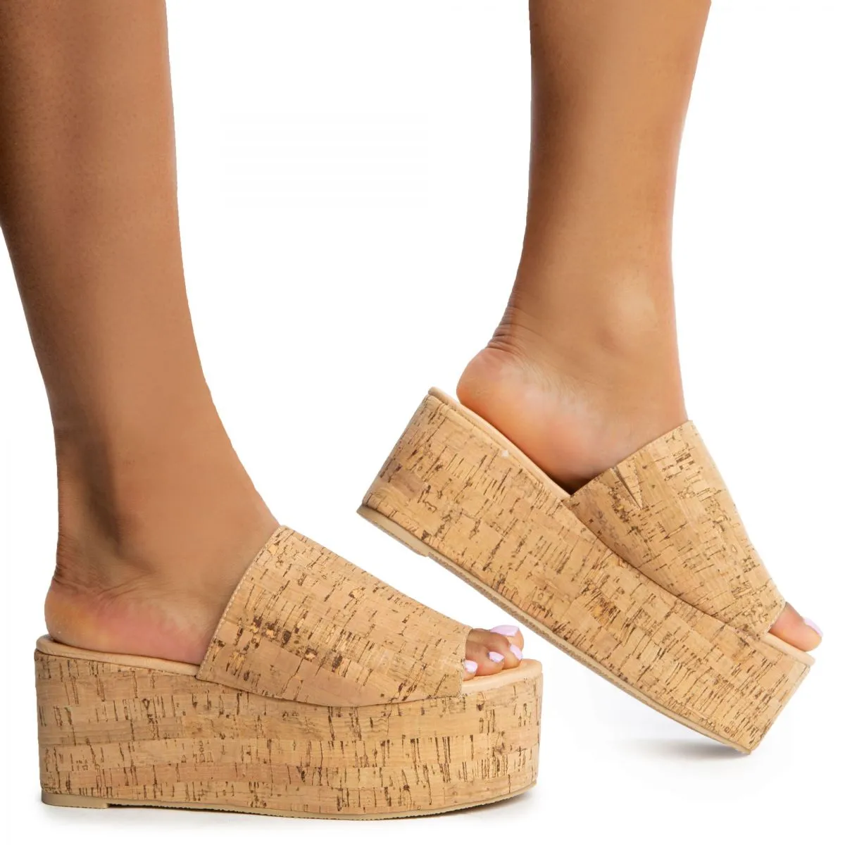 Britney Platform Sandals- Cork