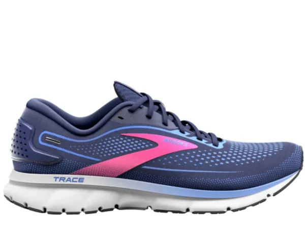 Brooks Trace 2 Ladies Running Shoe (Peacoat/Blue/Pink)