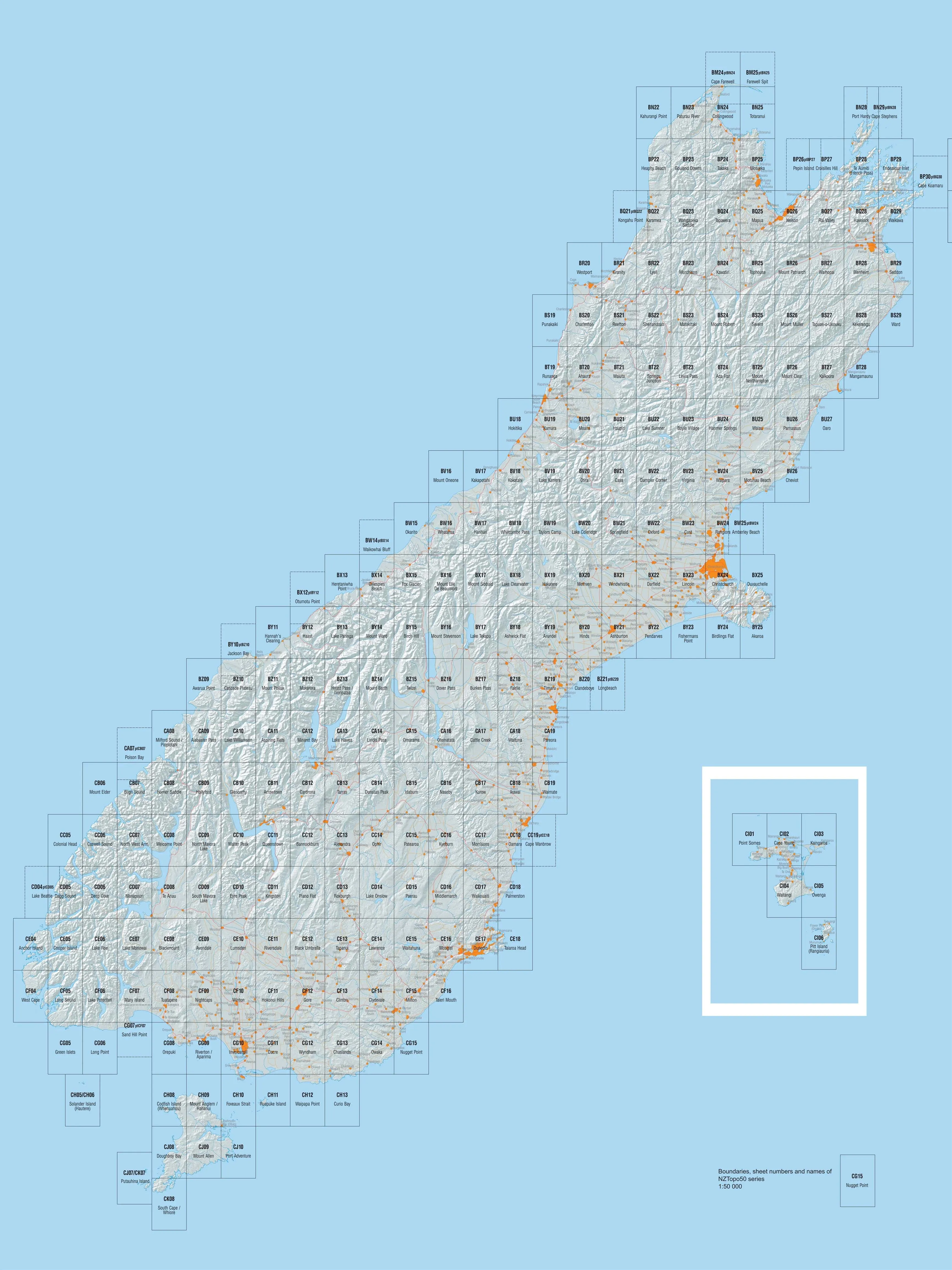 CA11 - Aspiring Flats Topo50 map