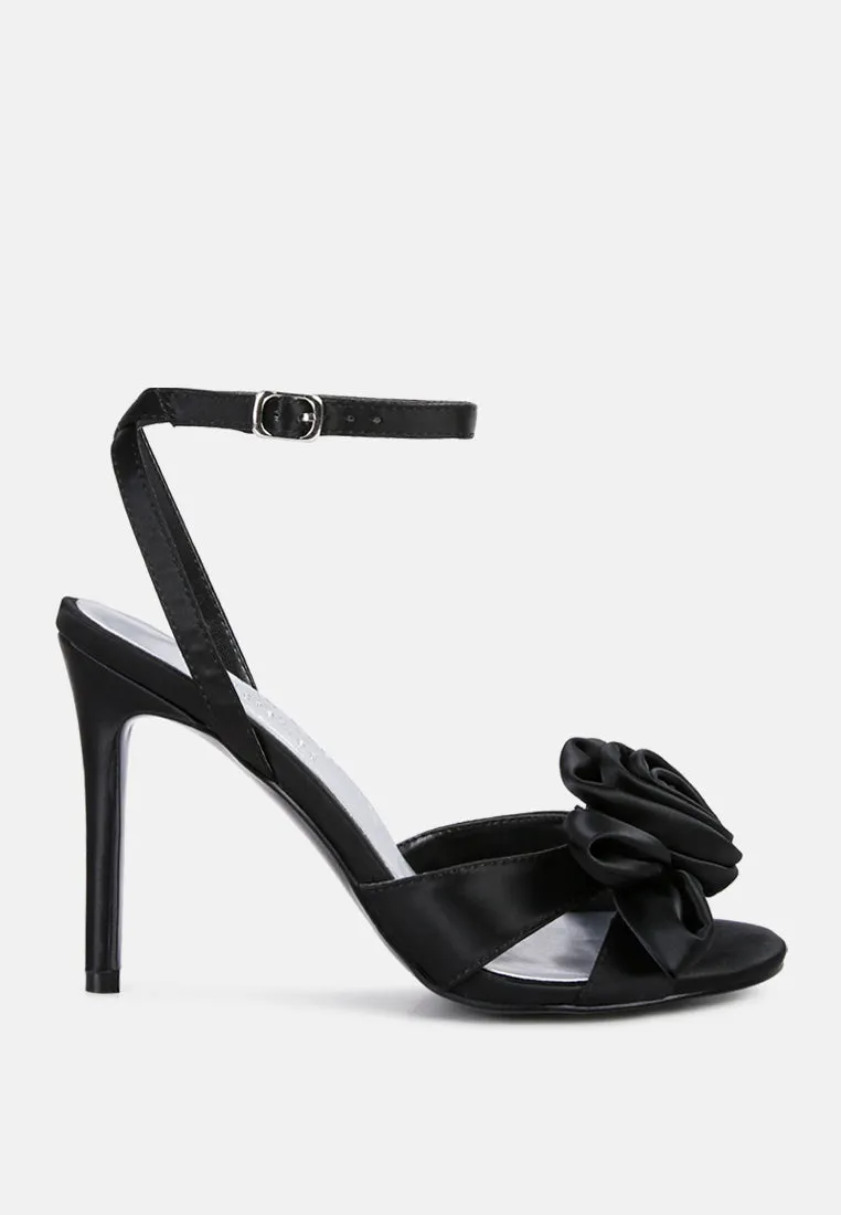 CHAUMET Black Rose Bow Embellished Sandals