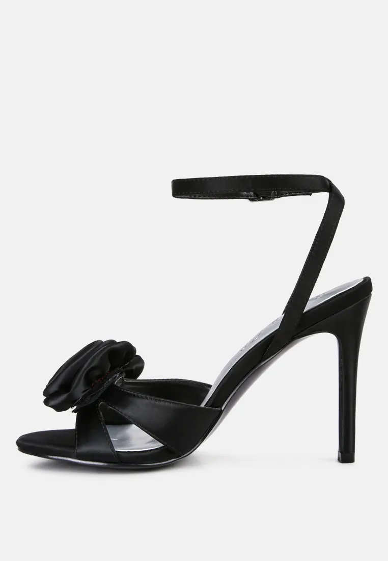 CHAUMET Black Rose Bow Embellished Sandals