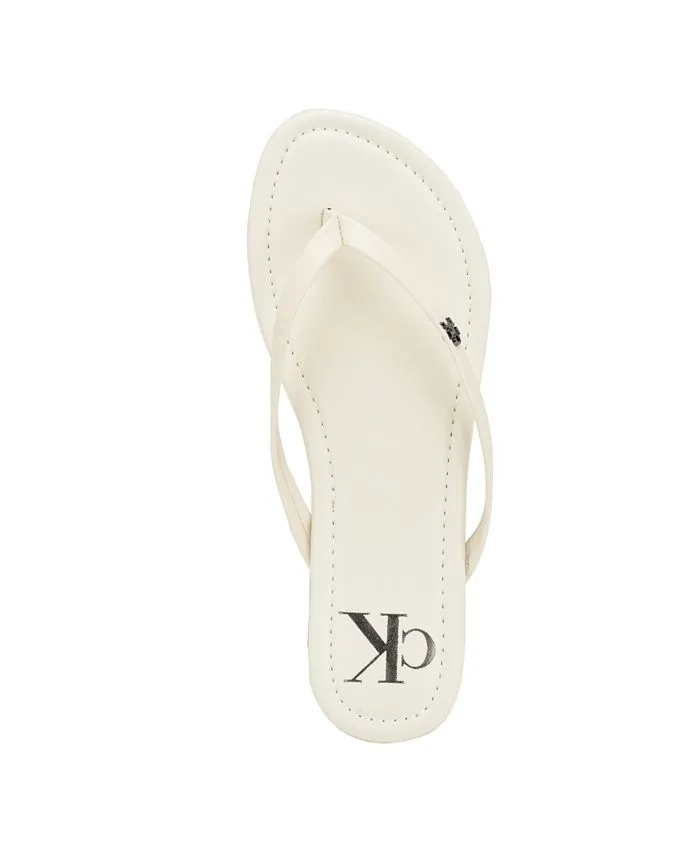 Crude Calvin Klein Women's Casual Flat Sandals White