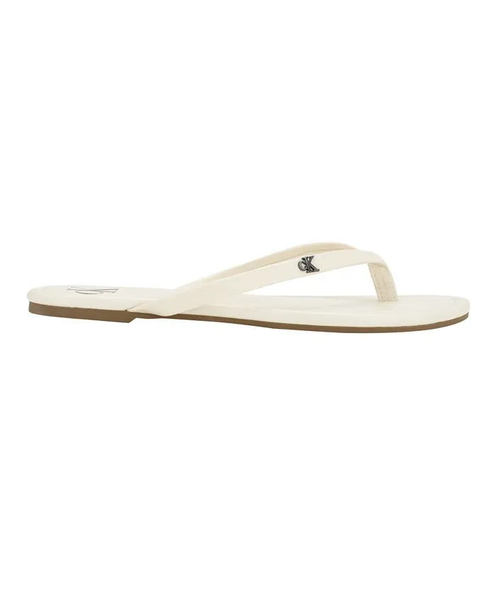 Crude Calvin Klein Women's Casual Flat Sandals White