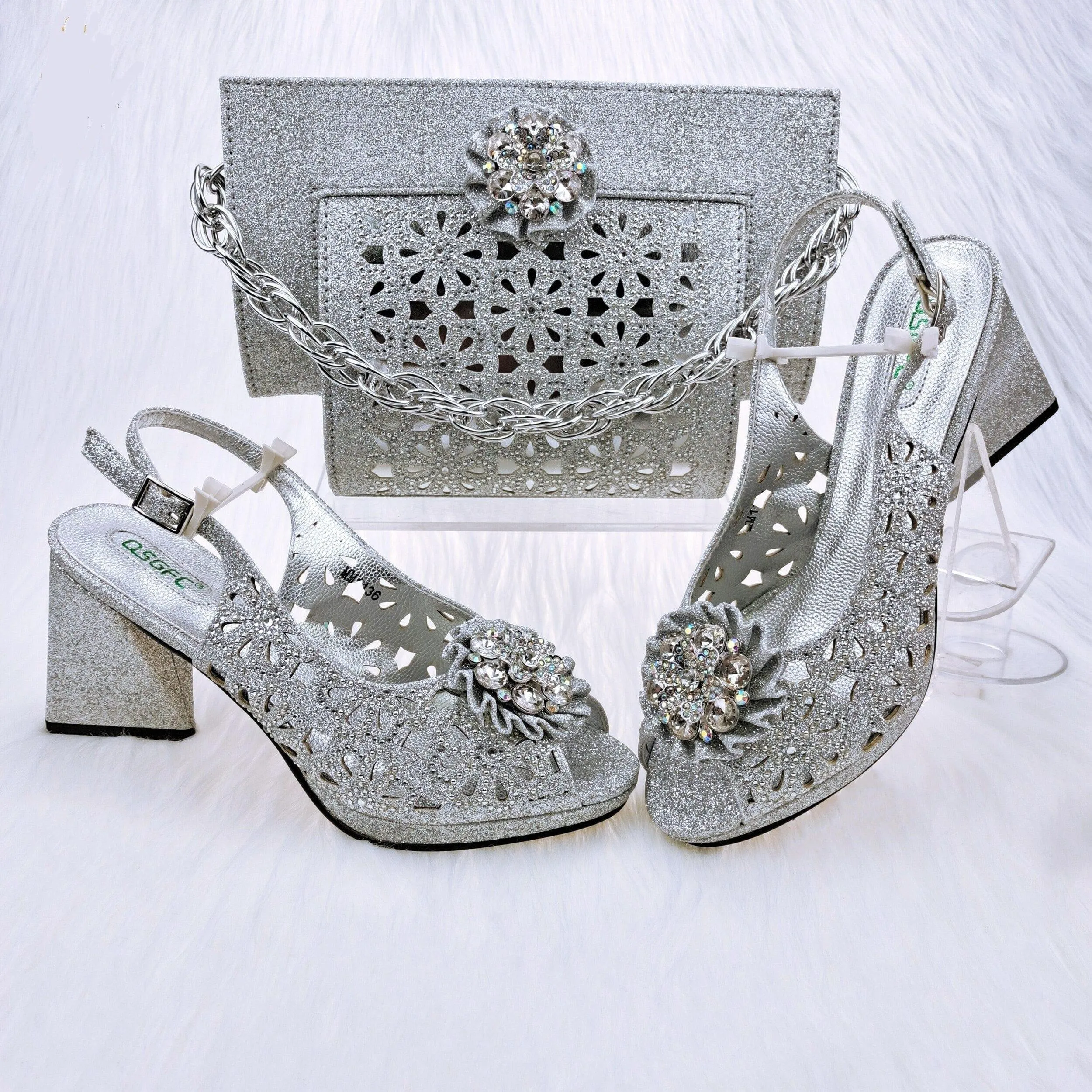 Cutout Decorated Shoes and Bags Set