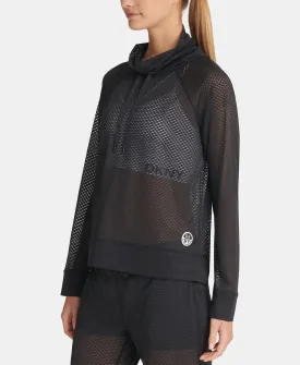 DKNY Women's Sporty Honeycomb Mesh Tube Top, Black