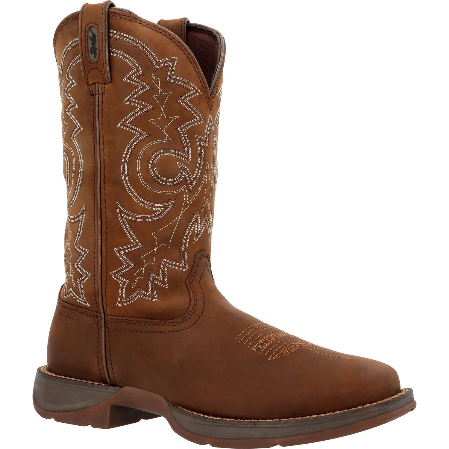 Durango Mens Rebel Pull Up Western Brown Leather Cowboy Boots