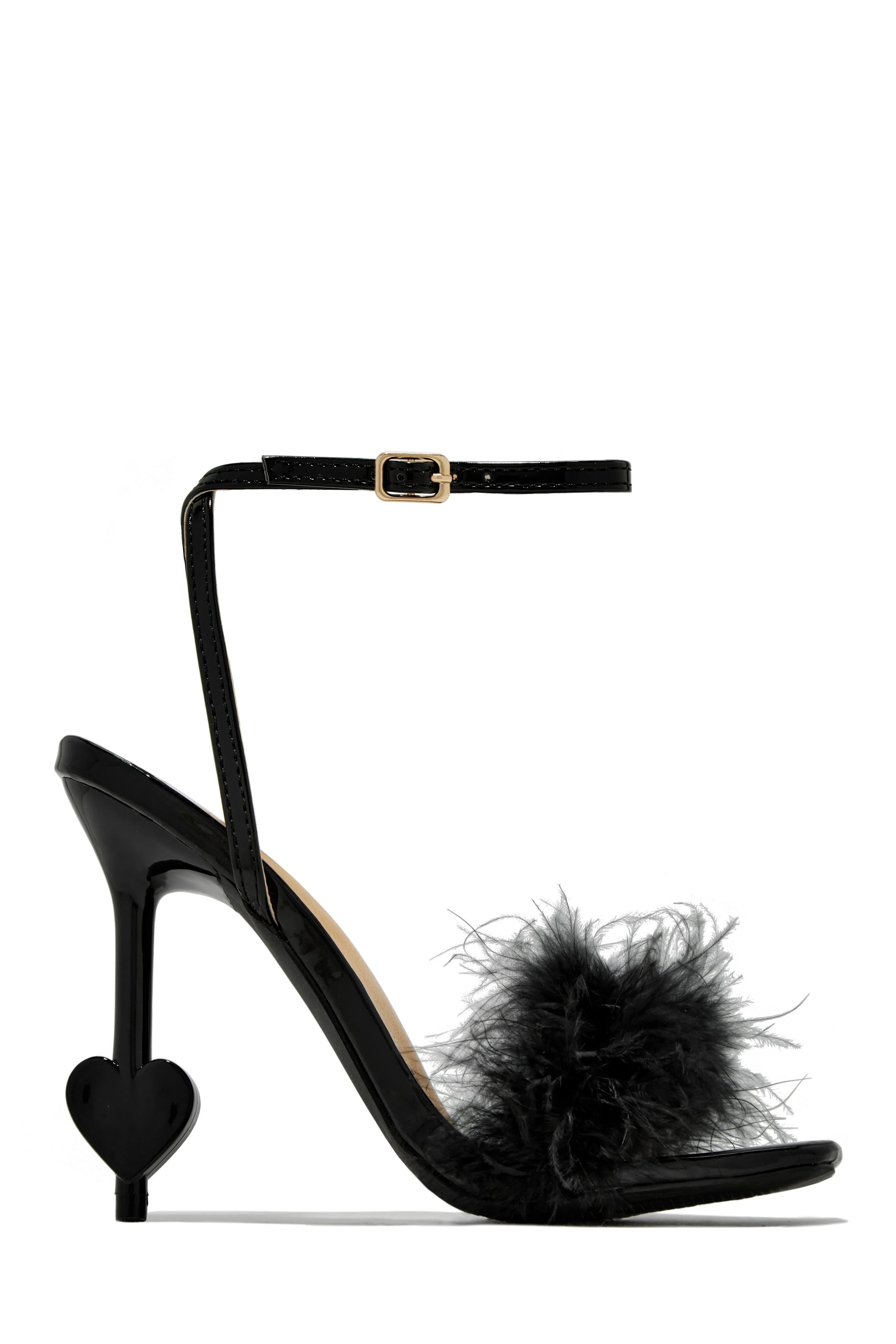 Forever and Always Faux Fur High Heels - Black