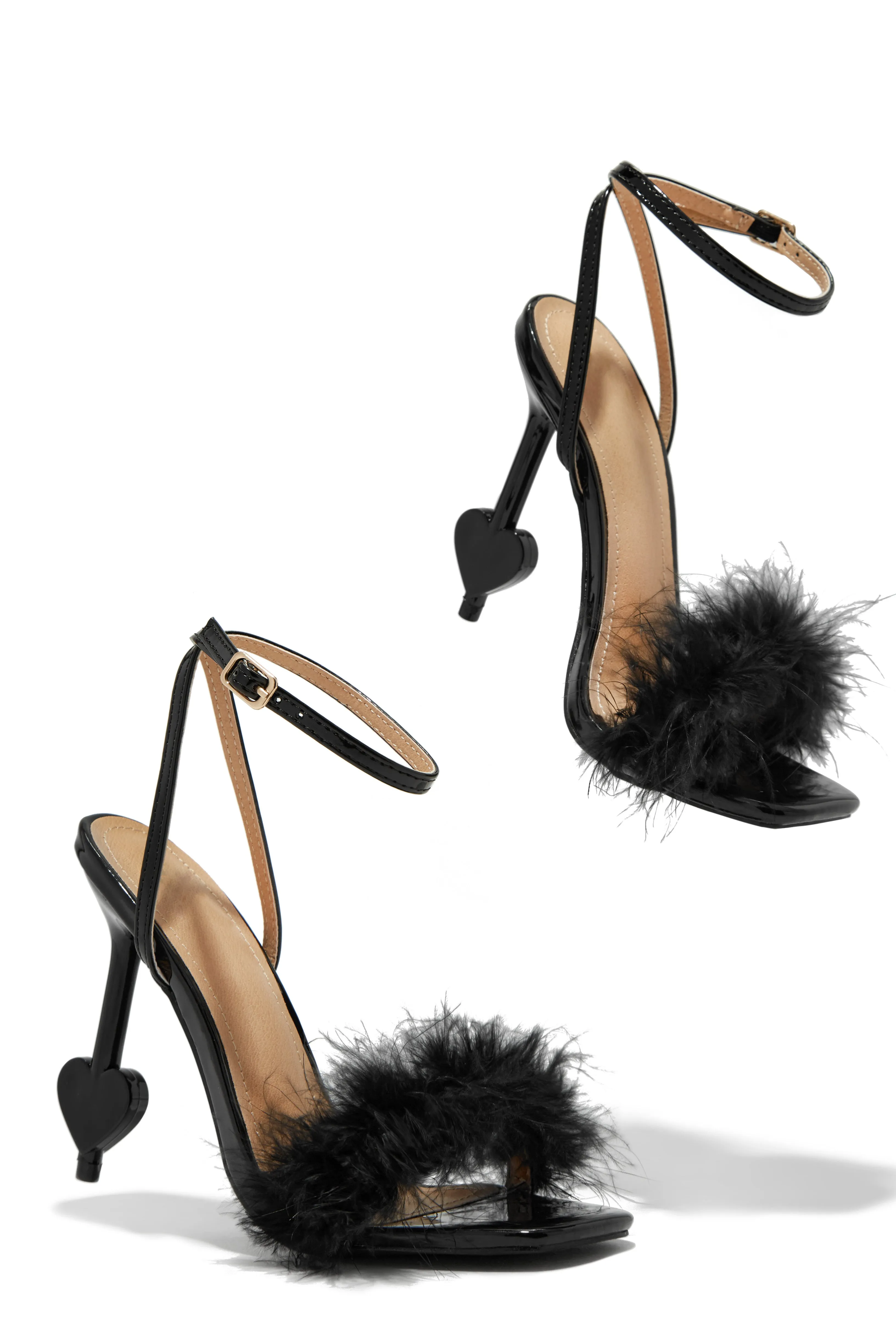 Forever and Always Faux Fur High Heels - Black