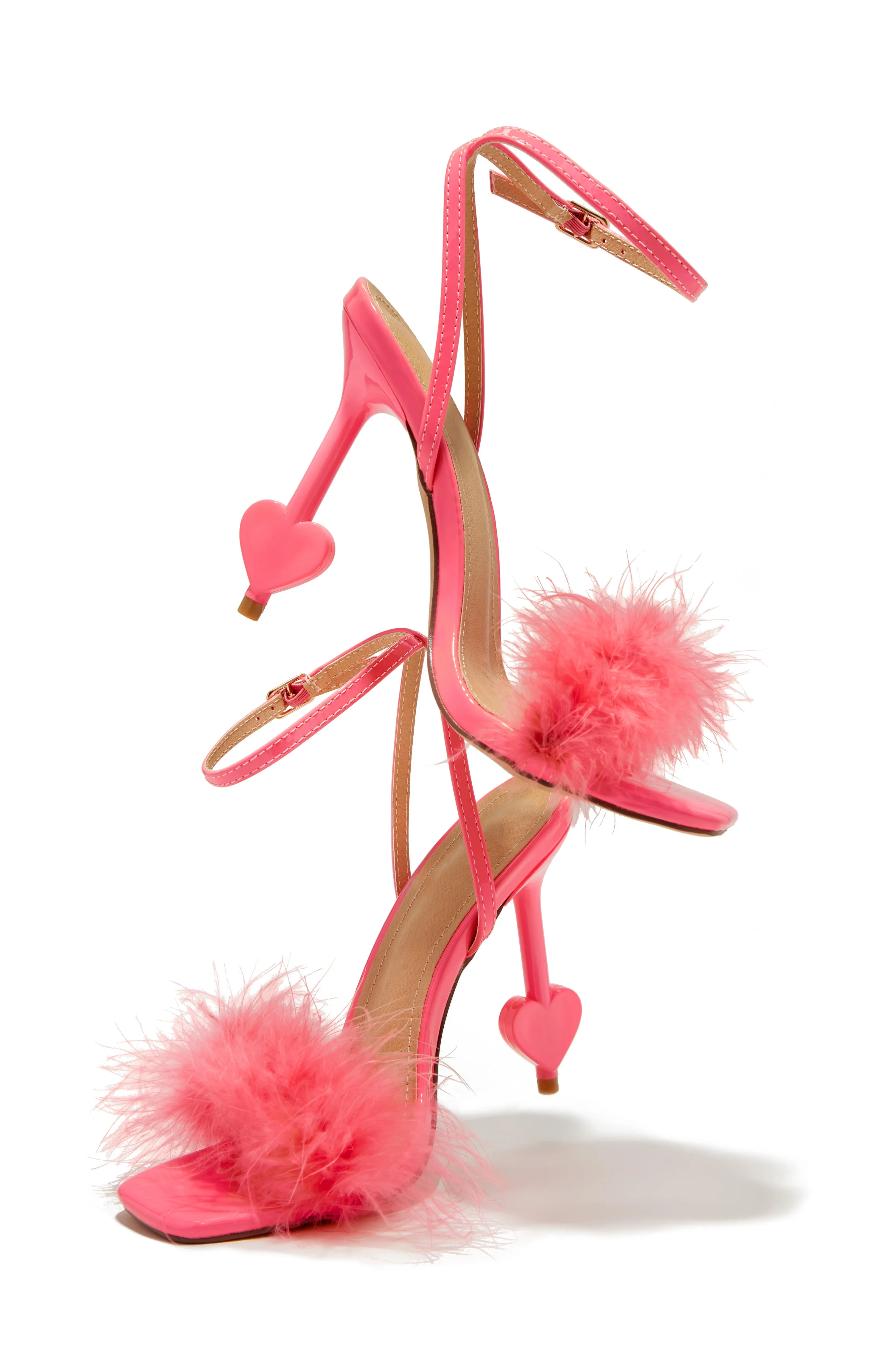 Forever and Always Faux Fur High Heels - Pink