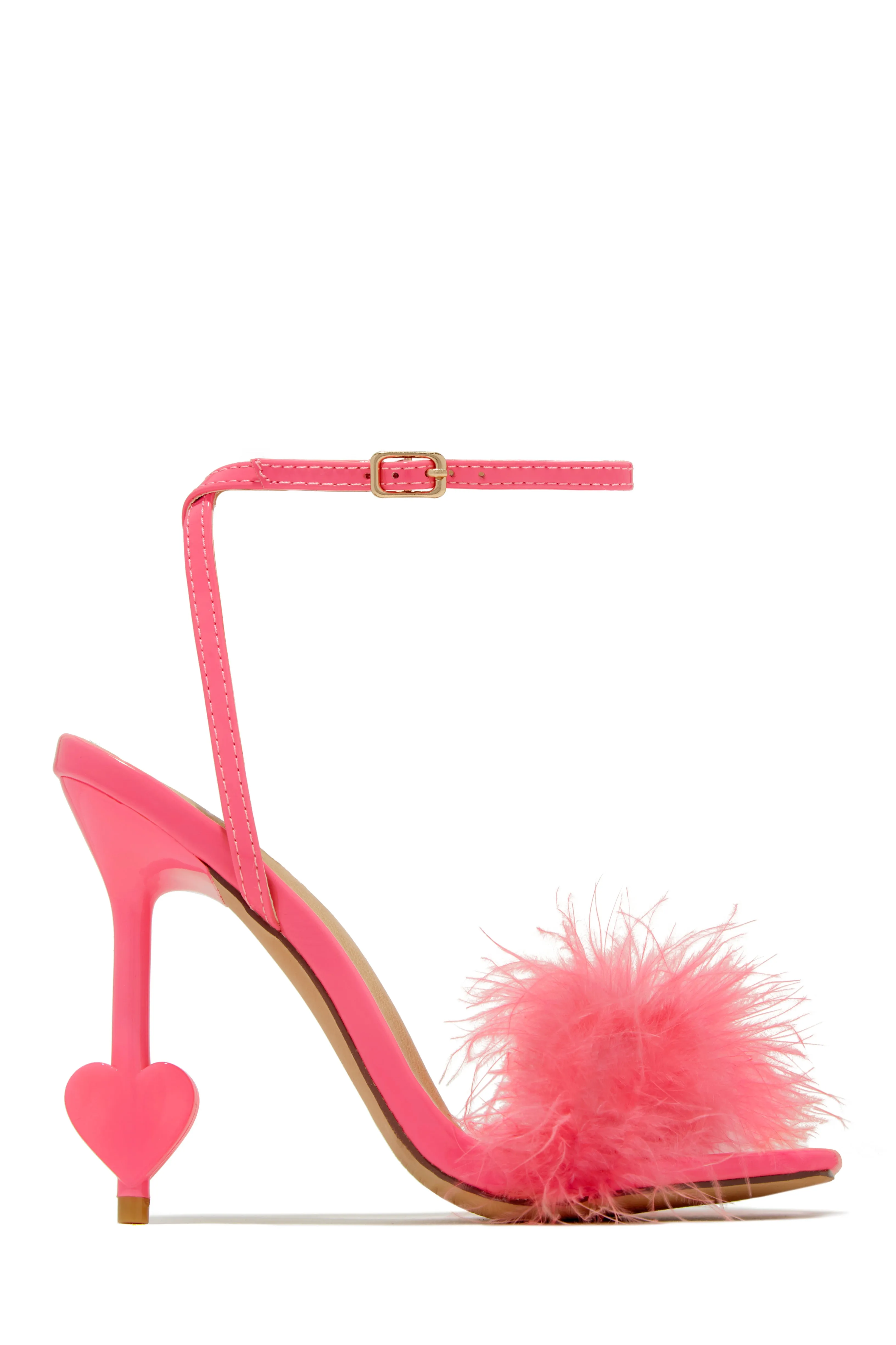 Forever and Always Faux Fur High Heels - Pink