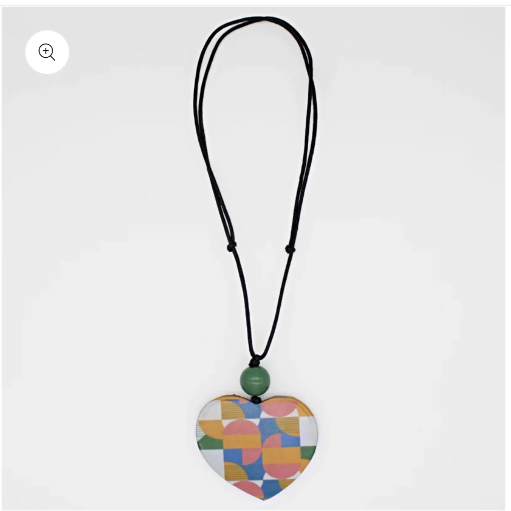 Geometric Multi Color Heart Pendant Necklace Sylca