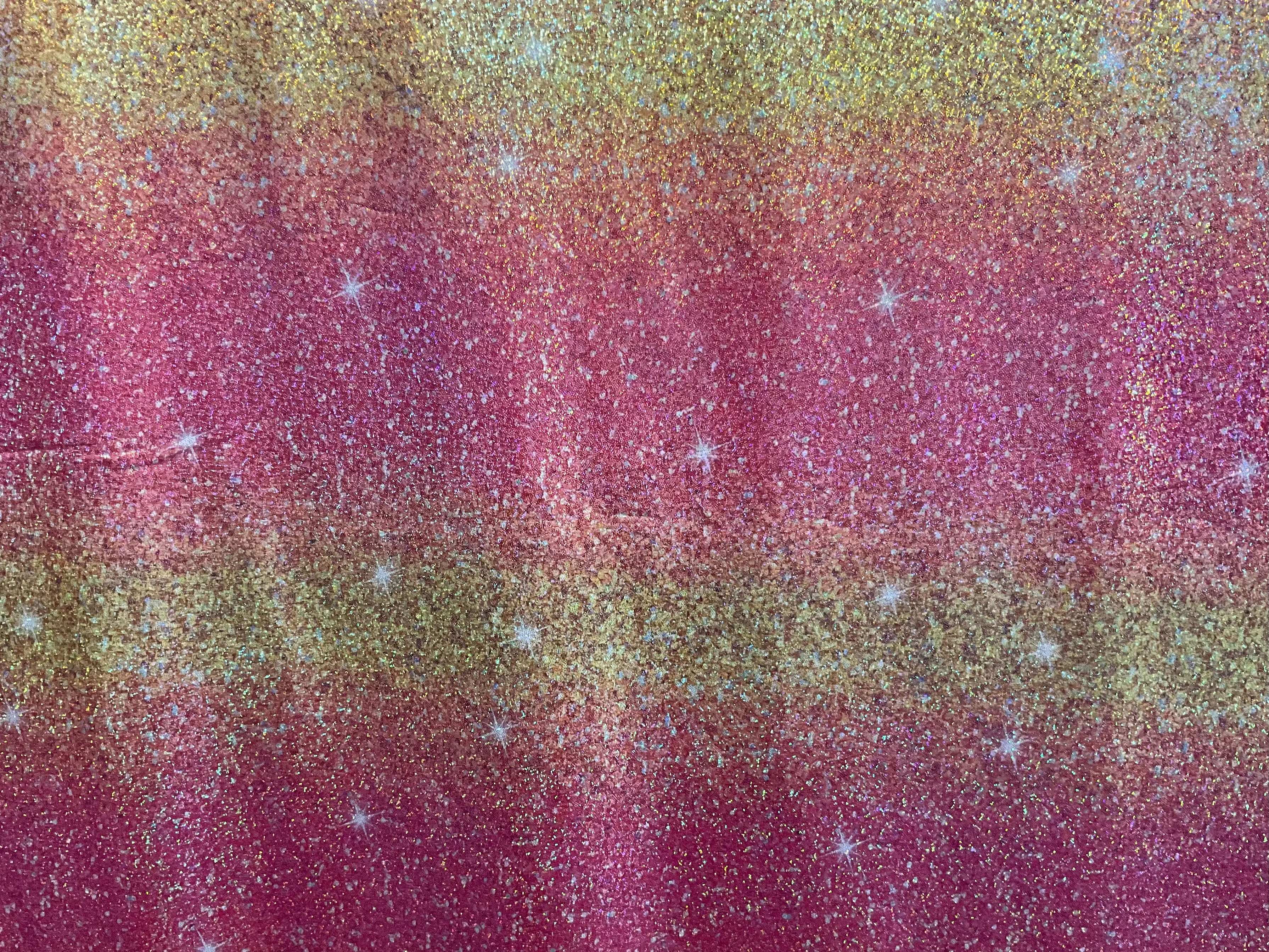 Holographic Sparkle Pink and Yellow Ombre Glitter Activewear/Dancewear