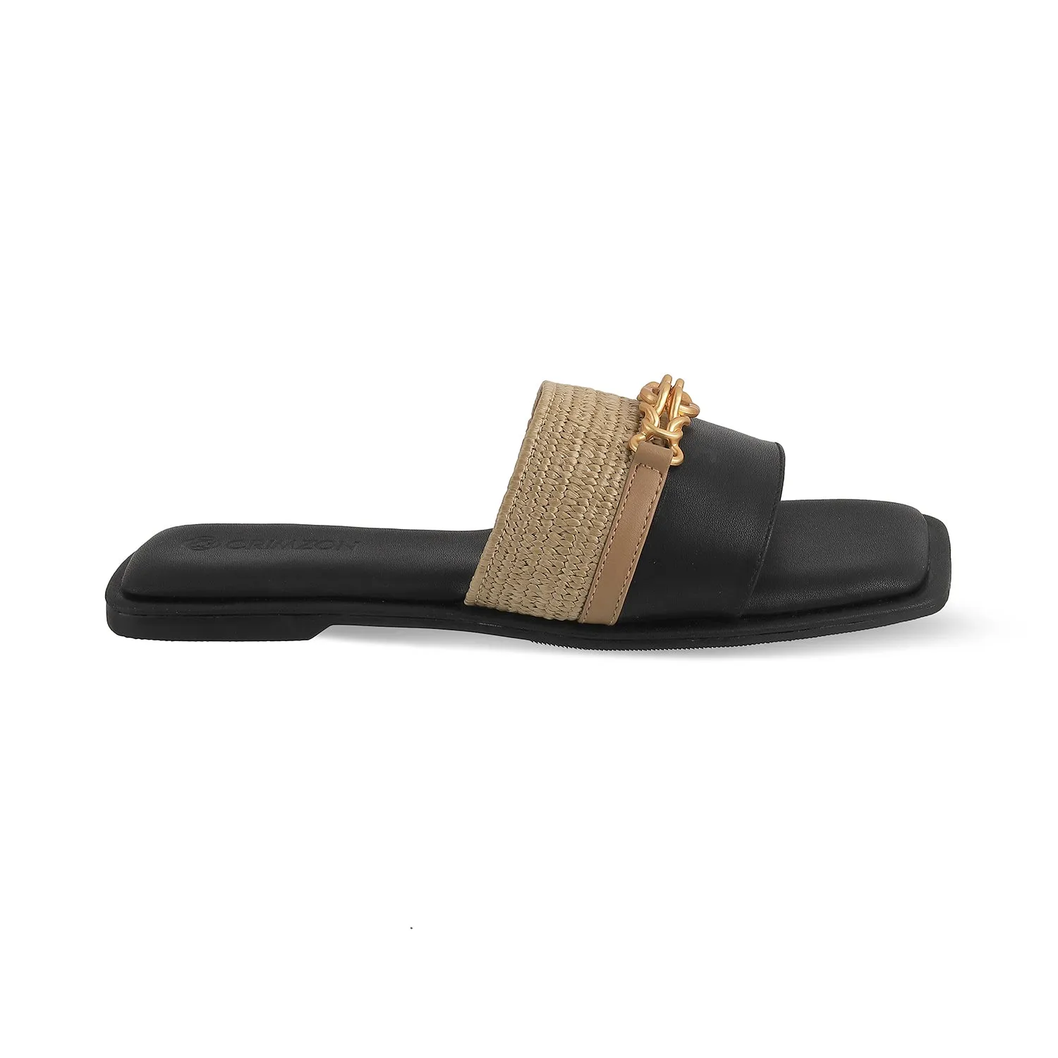 IVY- BLACK JUTE FLATS