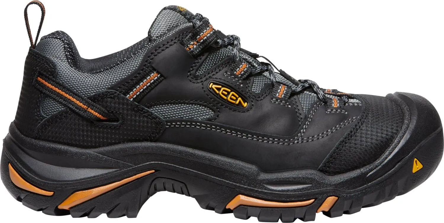 Keen Utility Mens Braddock Low Black/Bossa Nova Leather Work Shoes