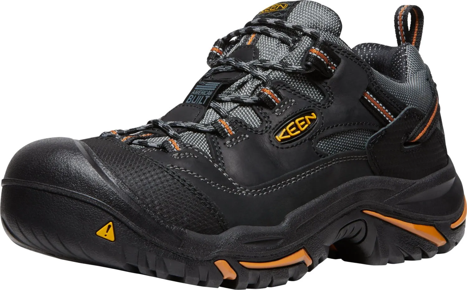 Keen Utility Mens Braddock Low Black/Bossa Nova Leather Work Shoes