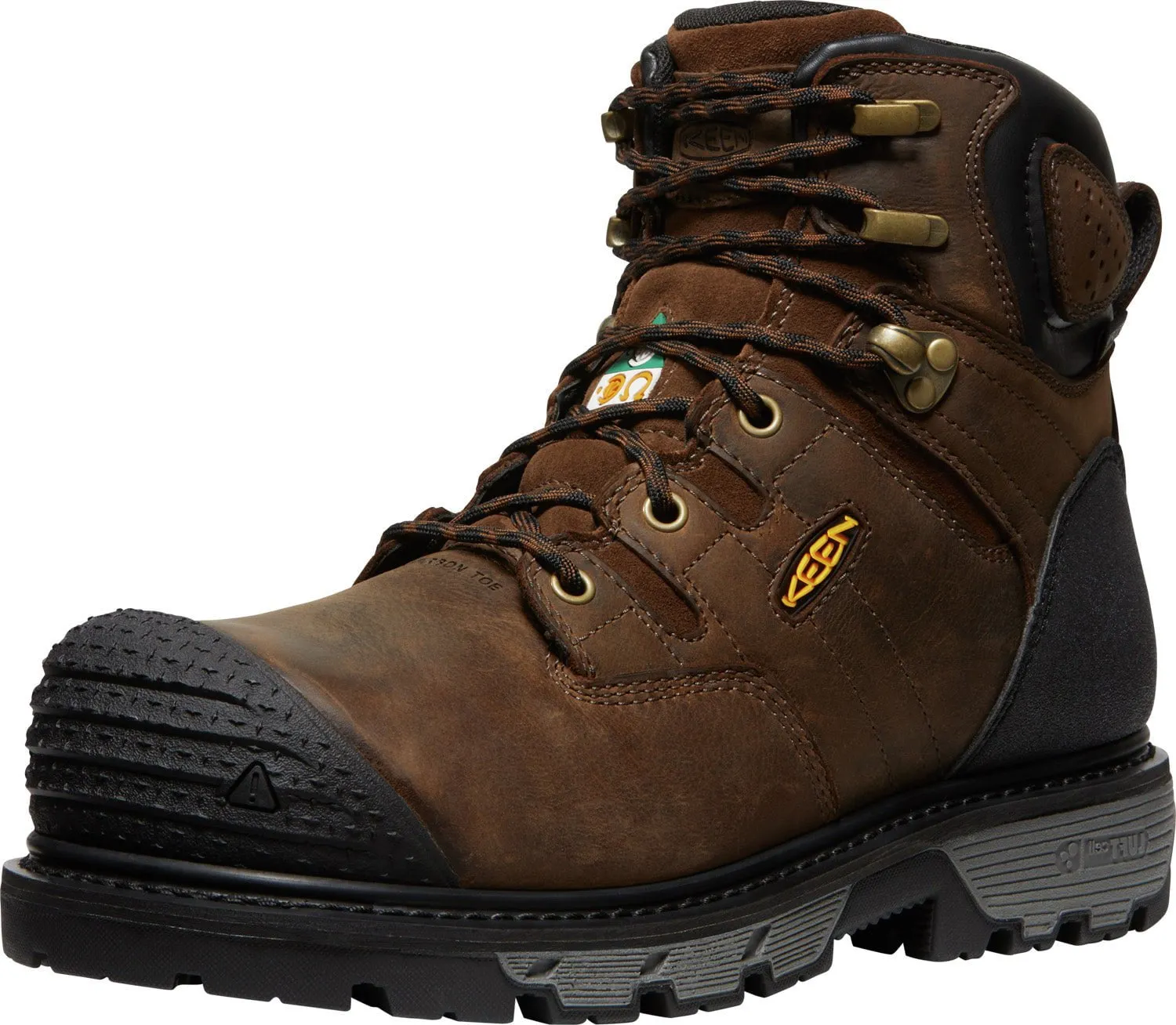 Keen Utility Mens CSA Camden 6in WP CT Dark Earth/Black Leather Work Boots