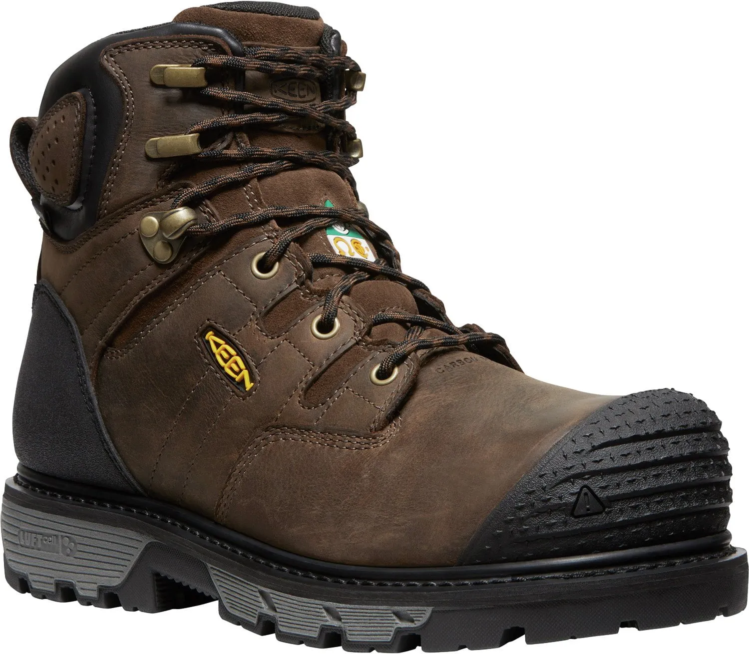 Keen Utility Mens CSA Camden 6in WP CT Dark Earth/Black Leather Work Boots