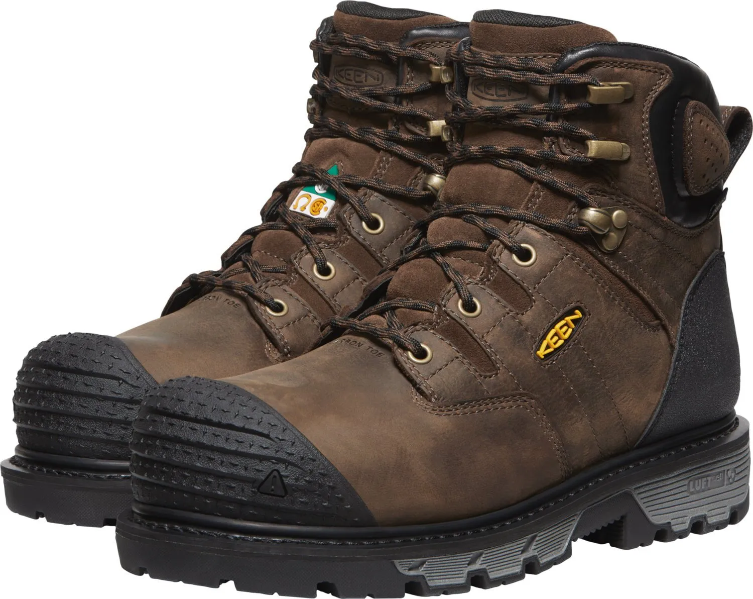 Keen Utility Mens CSA Camden 6in WP CT Dark Earth/Black Leather Work Boots