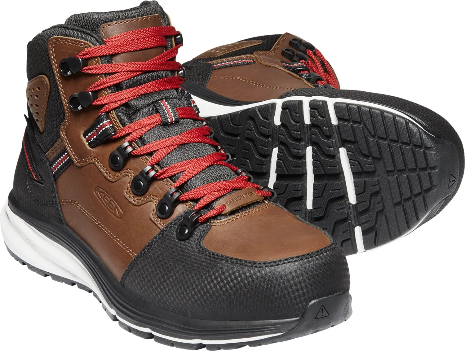 Keen Utility Mens Red Hook Mid WP Tobacco/Black Leather Work Boots