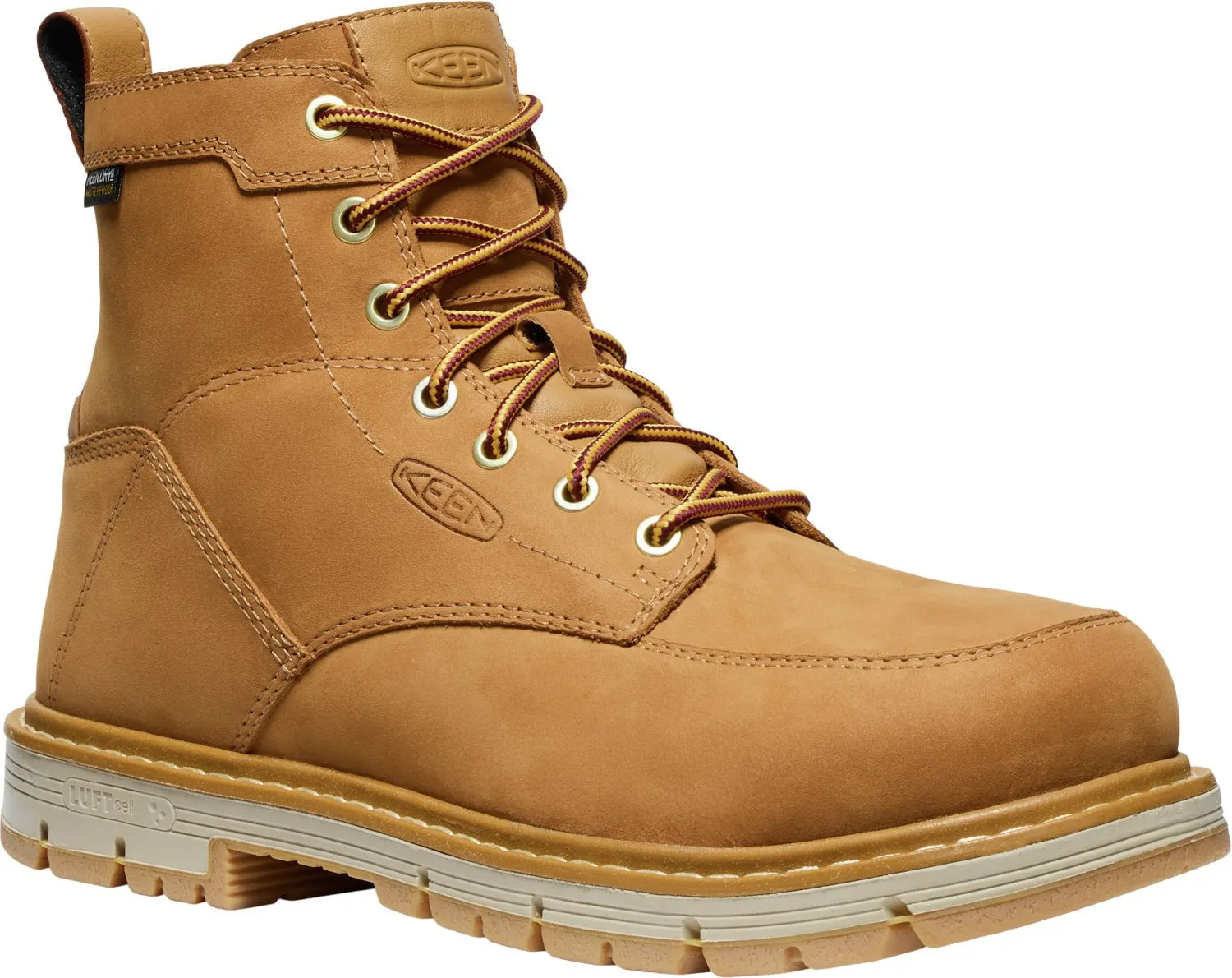 Keen Utility Mens San Jose 90 Degree 6in WP AT Bistre/Gum Leather Work Boots