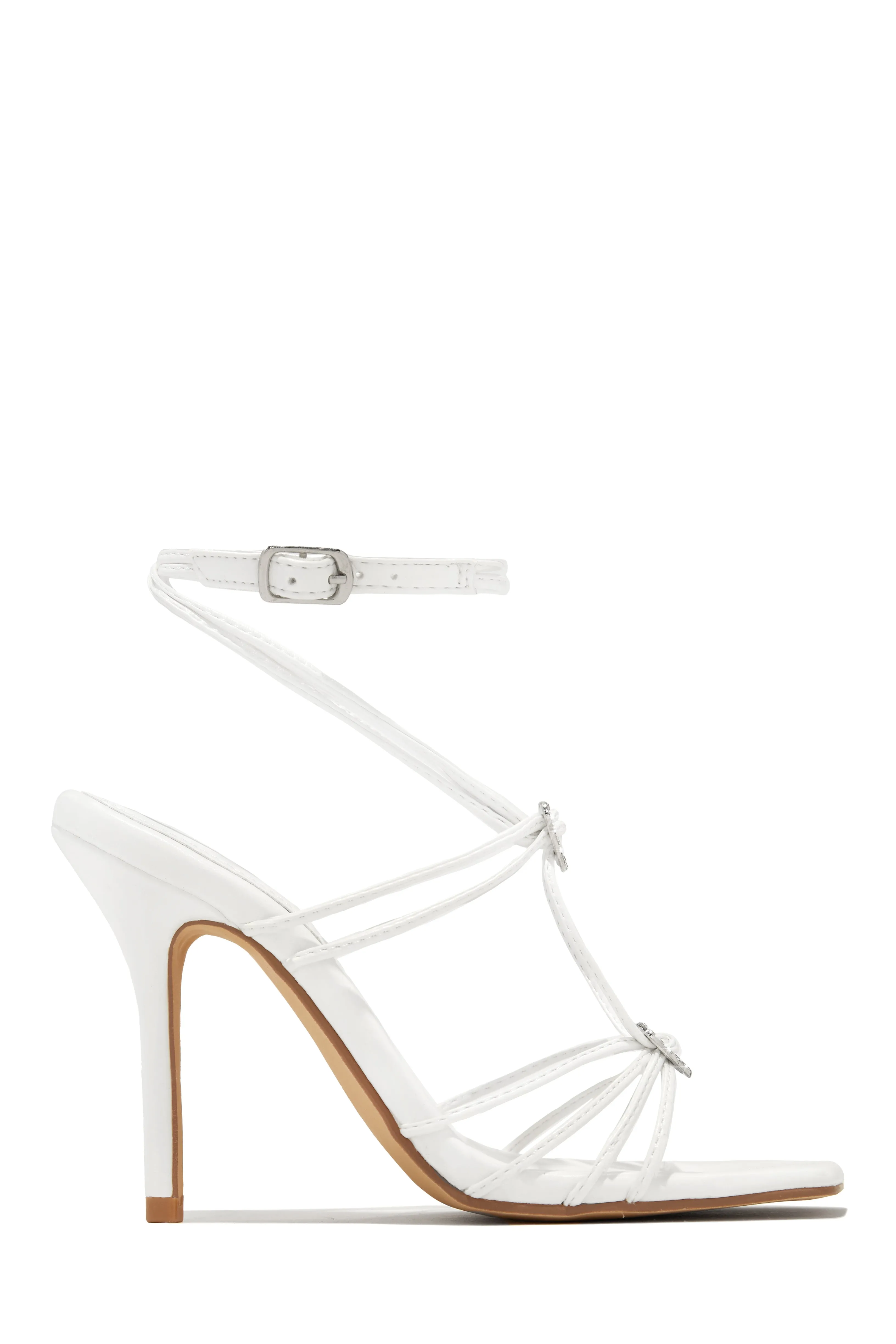 Lovestruck Embellished Strappy High Heels - White