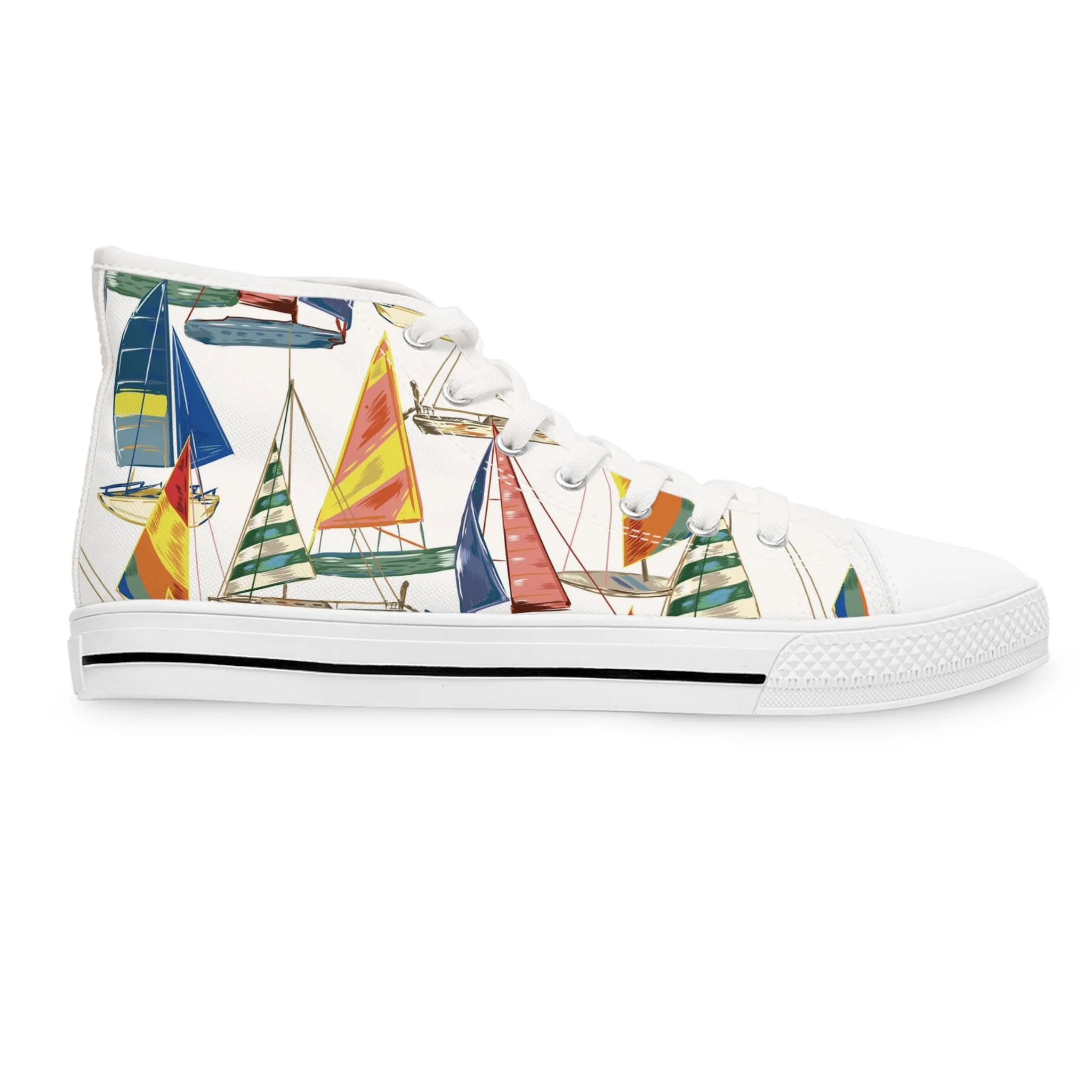 Marine Sail Boat Women's High Top Sneakers