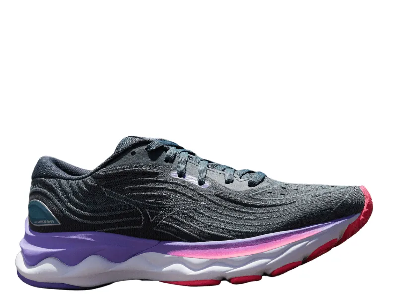 Mizuno Wave Skyrise 4 Ladies Running Shoe (Grey/Purple/Pink)