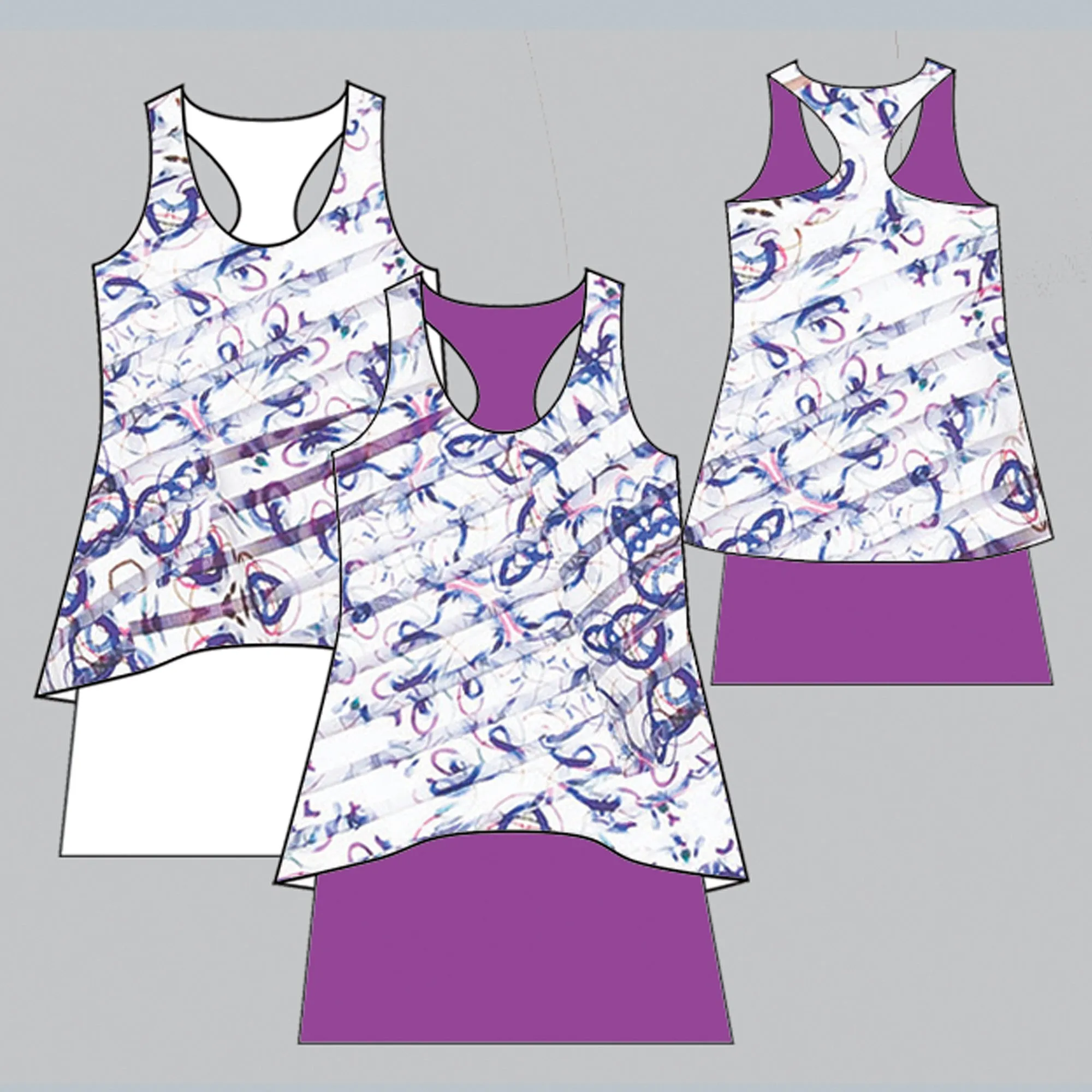 Mosaic Tennis Dress (violet)