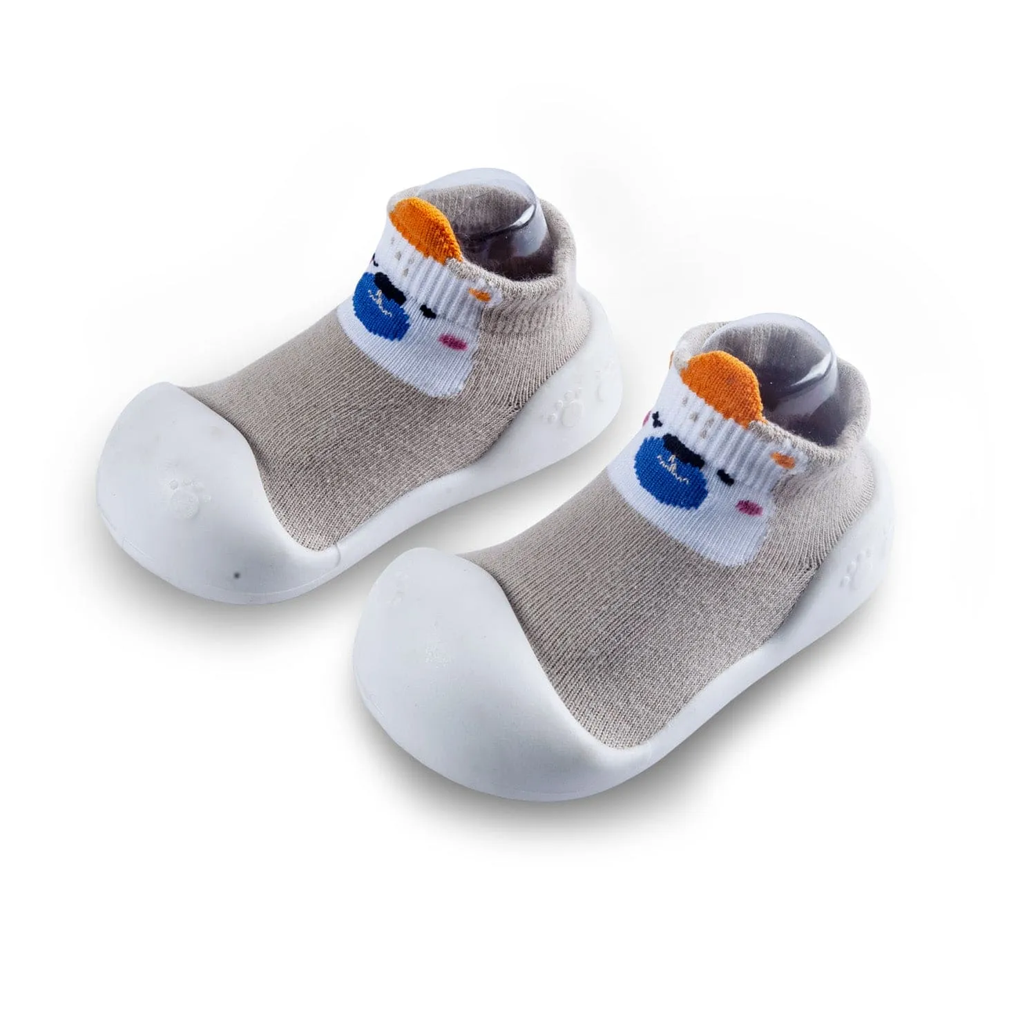 Newborn Anti-Skid Rubber Sole Slip-On Shoes Teddy - Beige