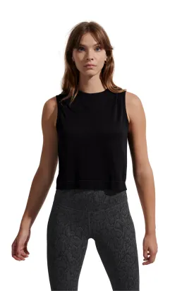 Page Seamless Crop Tank Black