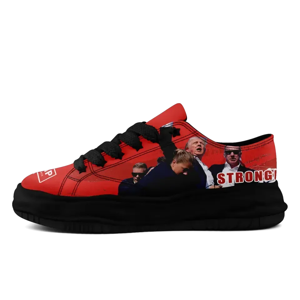 Personalized Trump Sneakers, Custom MAGA Shoes, Shooting Event Shoes, Canvas and Comfortable Shoes