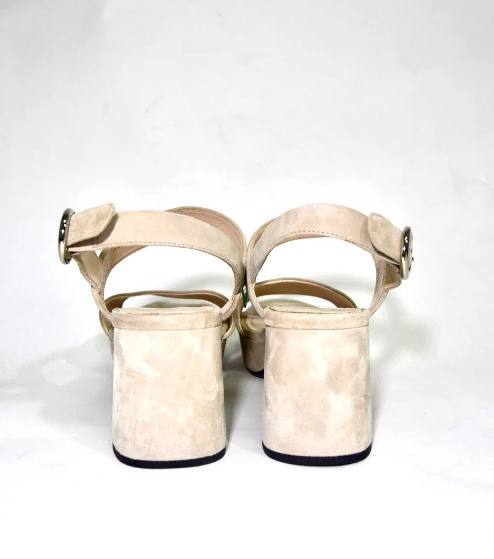 Prada | Taupe Suede Platform Sandal Sz 8.4/38.5