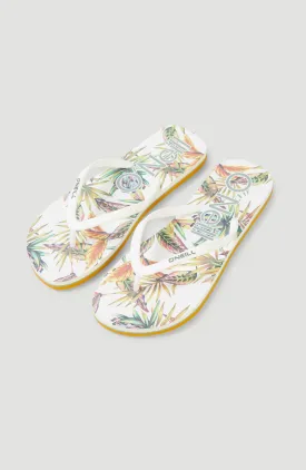 Profile Graphic Sandals | White Tropical Flower