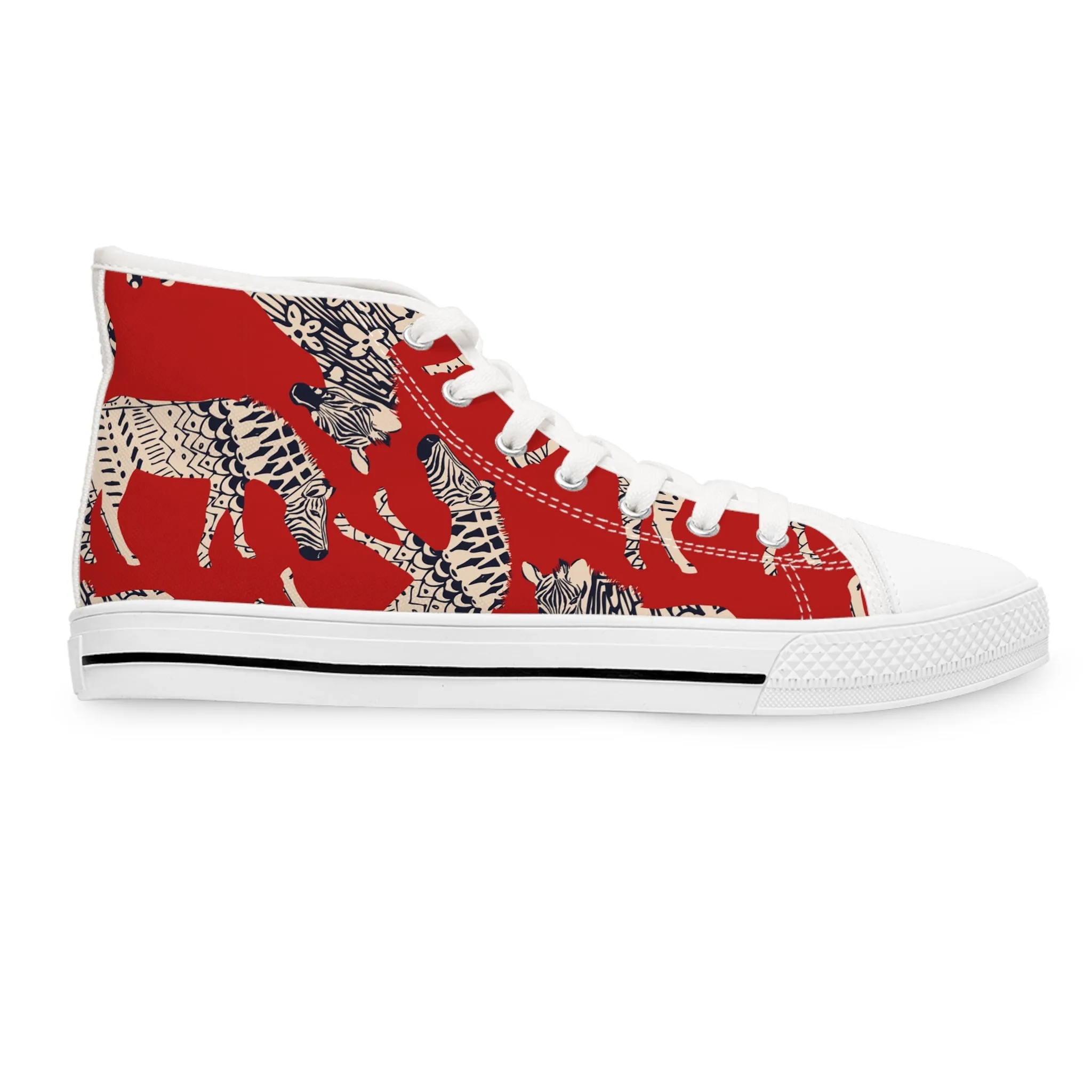 Red Zebras Women's High Top Sneakers