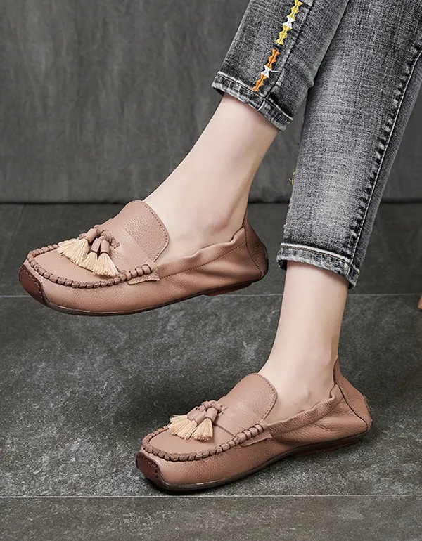 Retro Round Head Casual Peas Flats