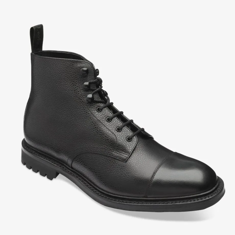 Sedbergh Black Grain Leather Cap Toe Boots